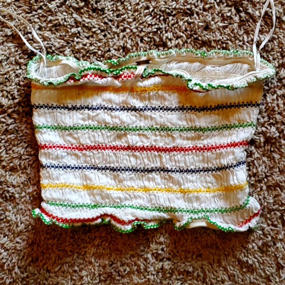 Vintage Free People rainbow tube top M